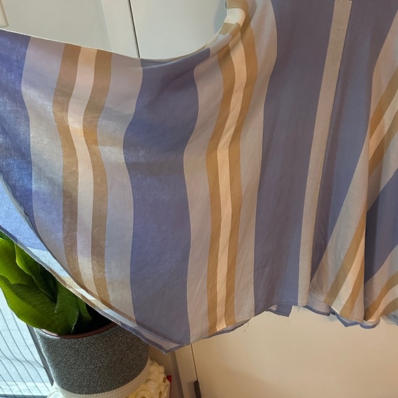 1. STATE | Linen Striped Sleeveless Swing Dress Mother of Pearl Button Up - Picture 11 of 14